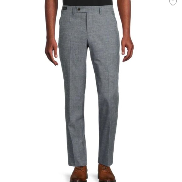 Ted Baker Men’s Grey Flat Front Dress Pants Trouser Size 32R - Picture 1 of 7